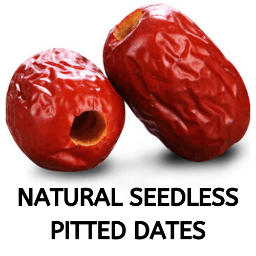 Natural seedless pitted-dates